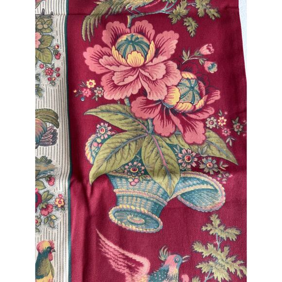 Waverly‎ Rooster Red Burgundy Table Runner Tassels Farmhouse Country Dining - Picture 3 of 10